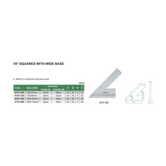 Insize 45° Square Range Series 120x80mm Series 4747-120