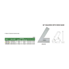 Insize Range 60° Square 150x100mm Series 4762-150