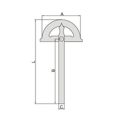 Insize 180° Protractor 120x150mm Range Series 4799-1120