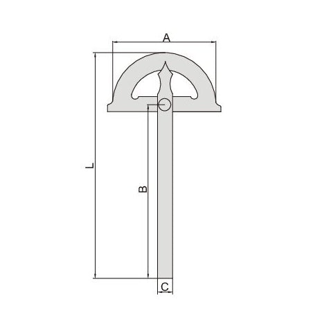 Insize 180° Protractor 150x200mm Range Series 4799-1150