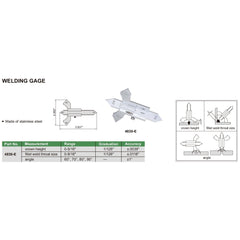 Insize Imperial Welding Gauge Series 4830-E