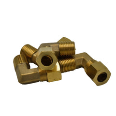 4pc Brass Compression Union 90° Male Female Elbow (T3/8xM1/4)