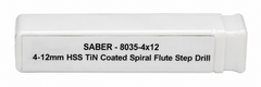 Bordo Saber 8035 4-12mm HSS TiN Coated Spiral Flute Step Drill