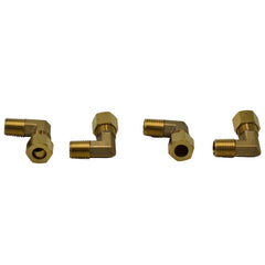 4pc Brass Compression Union 90° Male Female Elbow (T3/8xM1/4)