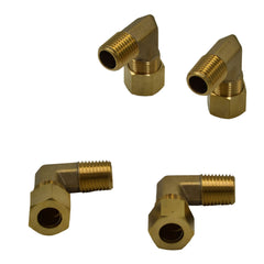 4pc Brass Compression Union 90° Male Female Elbow (T3/8xM1/4)