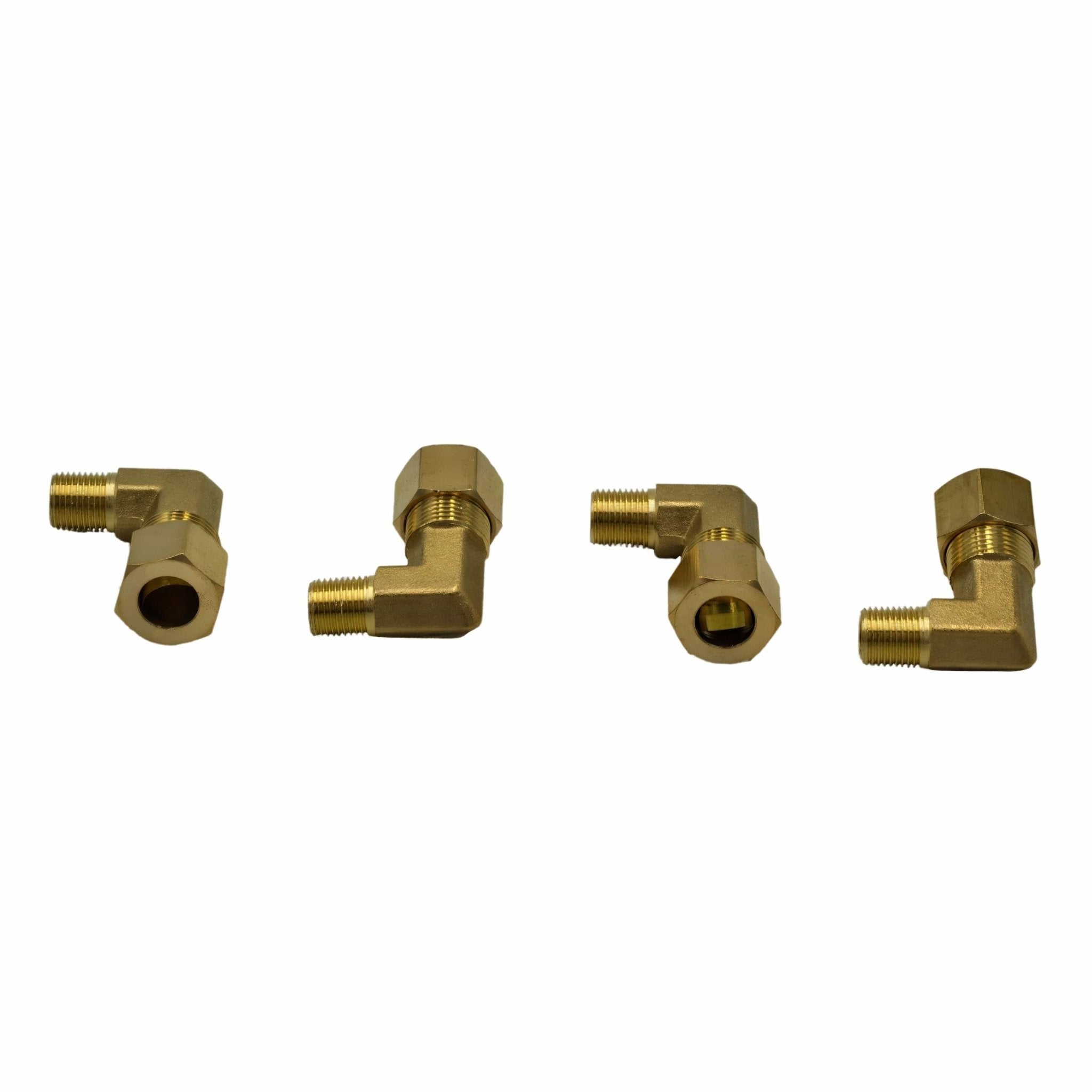 4pc Brass Compression Union 90° Male Female Elbow (T3/8xM1/8) - Twin Eagle Imports
