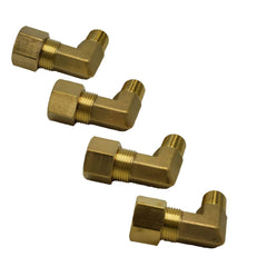 4pc Brass Compression Union 90° Male Female Elbow (T3/8xM1/8) - Twin Eagle Imports