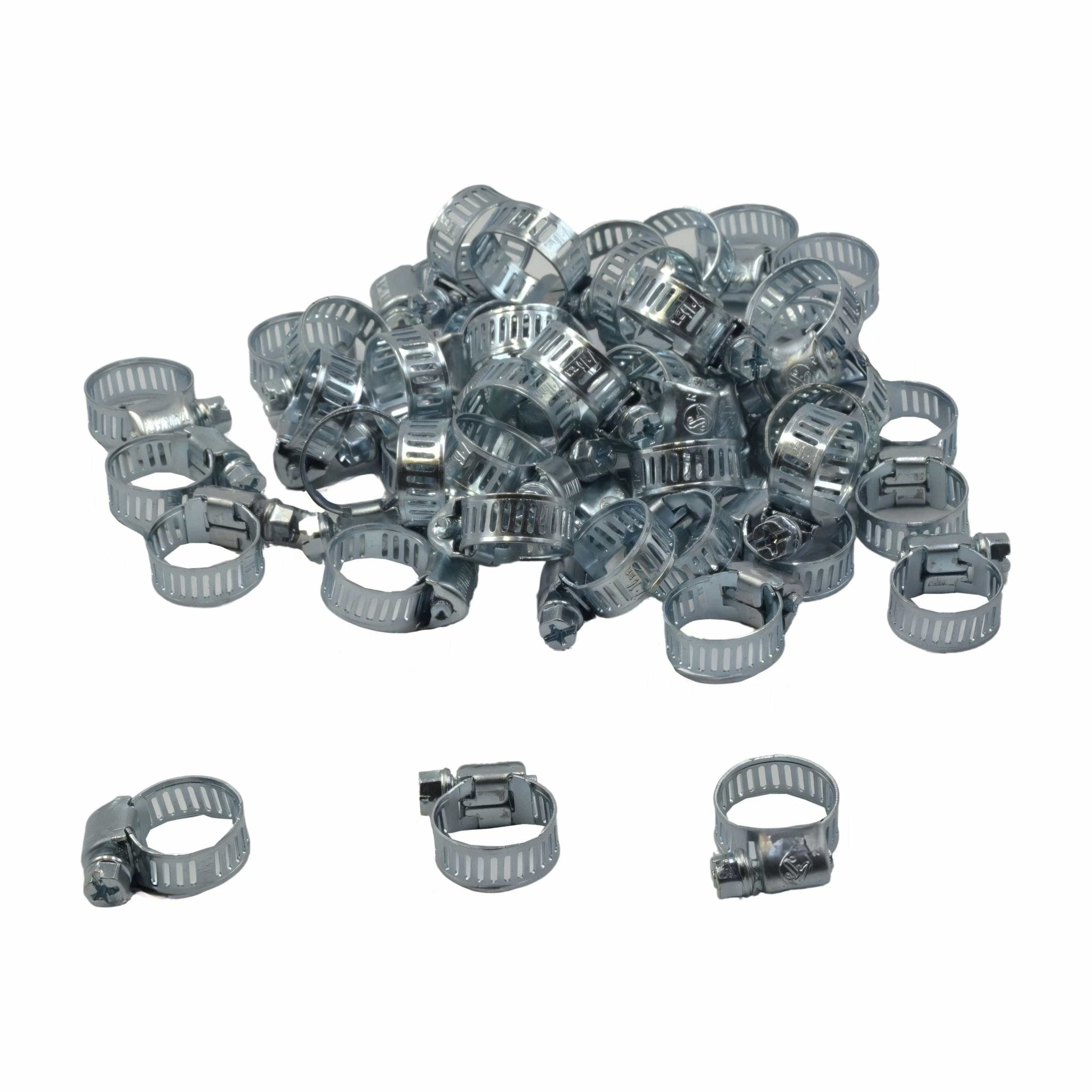 50 Piece Zinc 6-15mm Worm Drive Hose Clamp - Twin Eagle Imports
