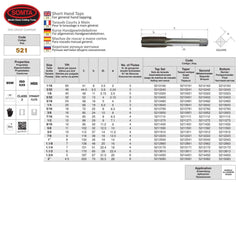 SOMTA - Series 521 HSS BSW Tap 1/2" Intermediate (Whitworth)