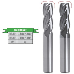 Best Carbide 5/16" 4 Flute TiALN Coated Short Series Corner Radius End Mill – 5/16" Shank