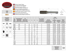 SOMTA - Series 551 HSS UNF Thread Tap - Short Hand Tap