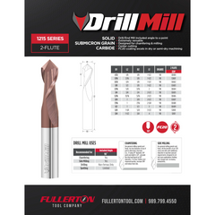 Fullerton 1215 – 5/16″ 2-Flute 90° Drill Mill