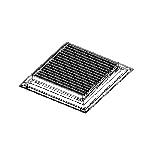 Pack of 4 Ductsure White Aluminium Vent Grille Square Slat (595x595mm)