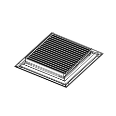 Pack of 4 Ductsure White Aluminium Vent Grille Square Slat (595x595mm)