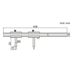 Insize Scribing Caliper 51-300mm Range Series 7203-300A