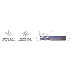 SOMTA – Series 344 HSS-Co8 Multi-Flute End Mill 24 mm – Multi-Purpose Cutter