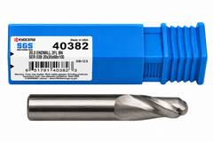 Kyocera SGS 40382 20mm 2 Flute Bright Uncoated Stub Carbide Ball Nose End Mill