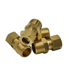4pc Brass Compression Male Female Connector (T3/8xM3/8)