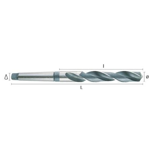 Hepyc 45.5mm HSS Morse Taper Shank Drill MT4 DIN 345N