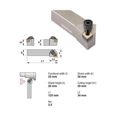 Canela Dimple Lock Turning Tool Holder DCLNL2020K12-N 20mm Shank