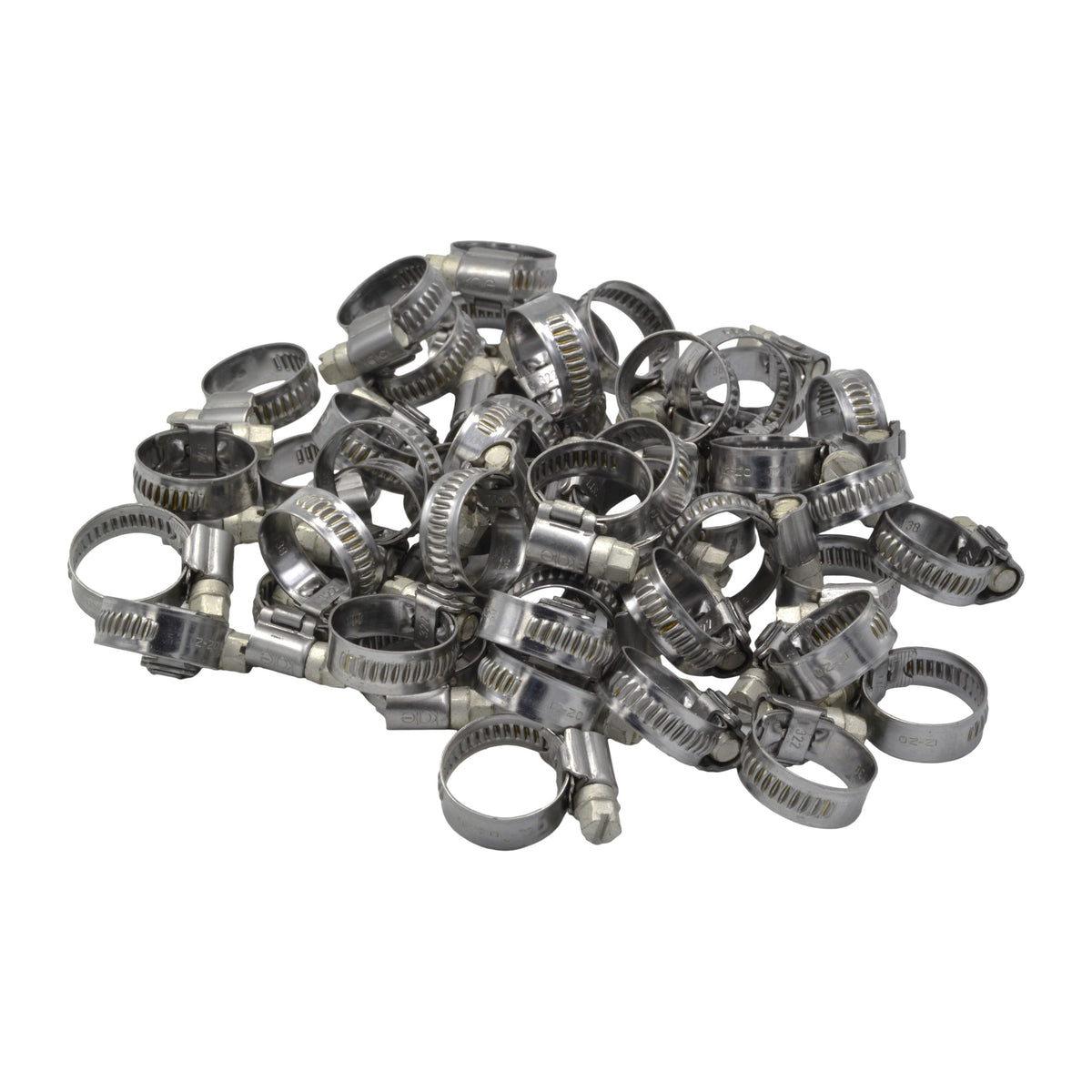 50 Piece Kale 304 Stainless Steel 12-20mm Worm Drive Hose Clamp