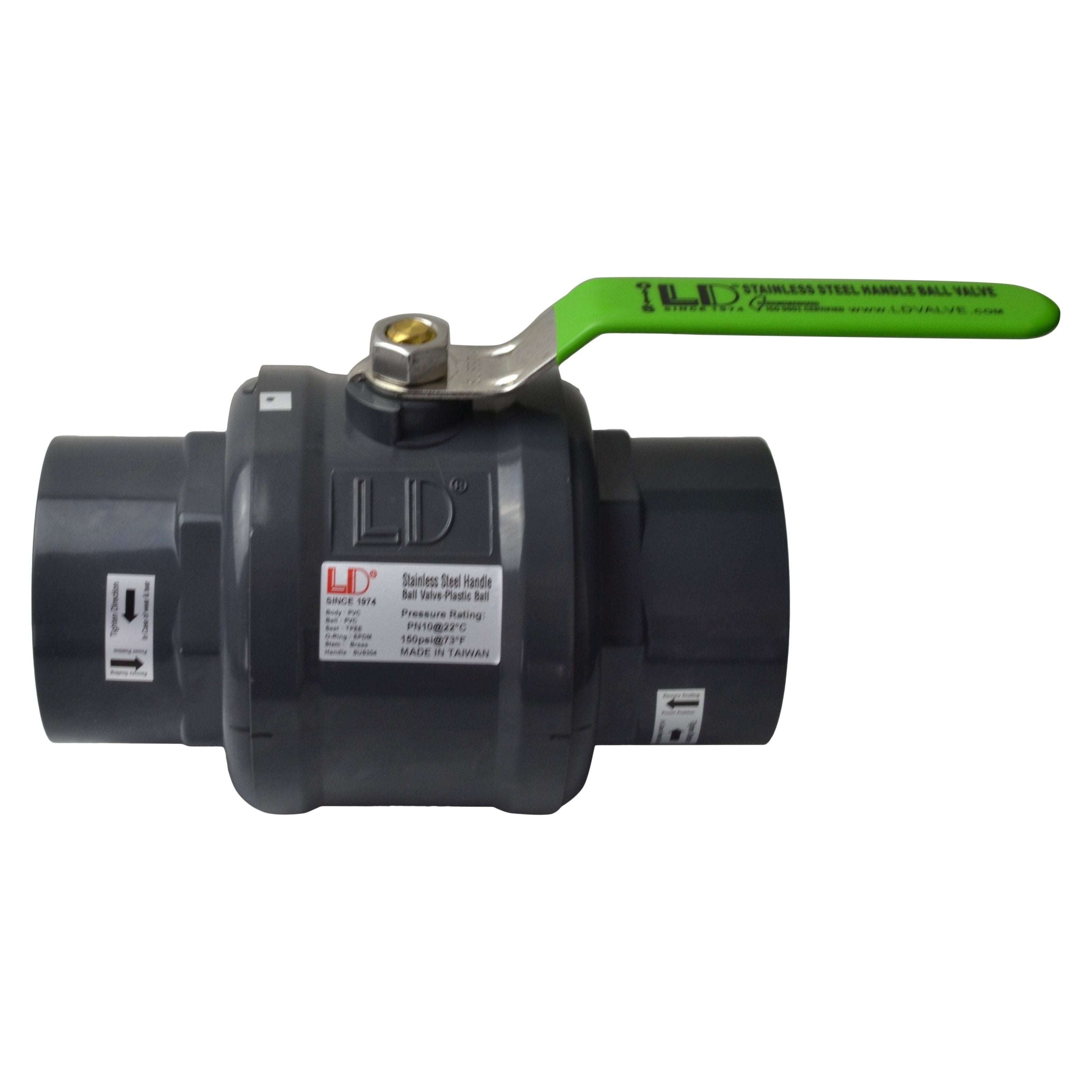 80MM / 3" Large Industrial Quality Nylon Ball Valve 150 PSI F/F BSPT Thread