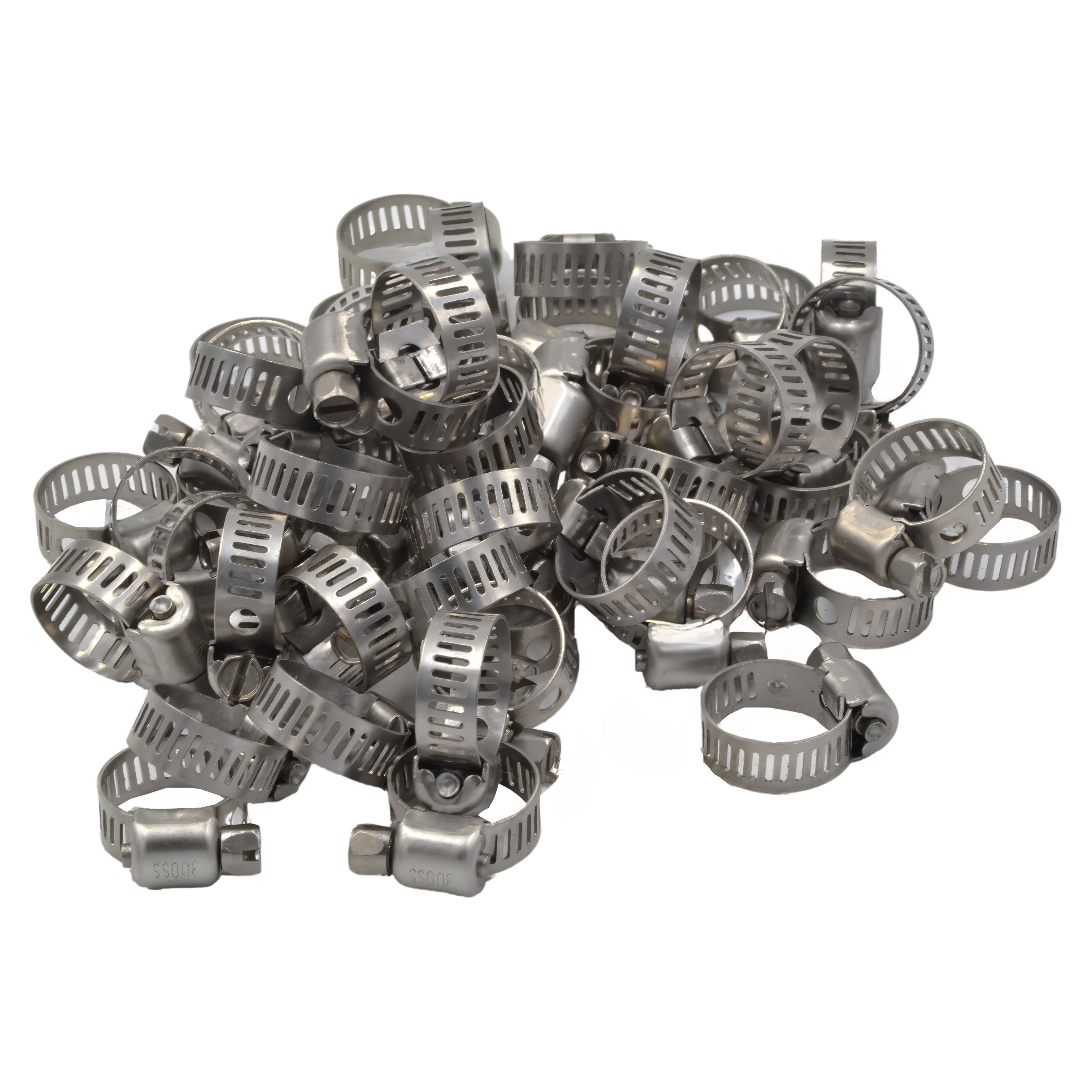 50 Piece 304 Stainless Steel 6-15mm Worm Drive Hose Clamp