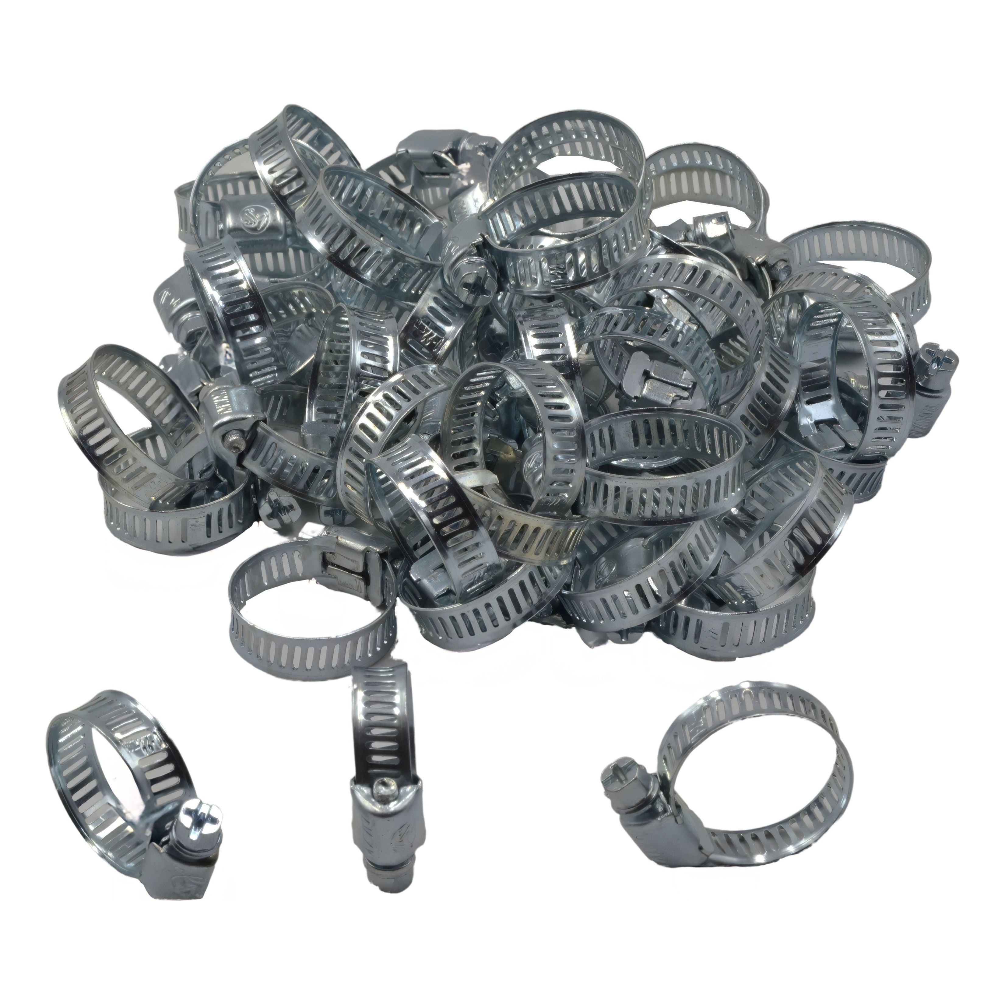 50 Piece Zinc 12-23mm Worm Drive Hose Clamp