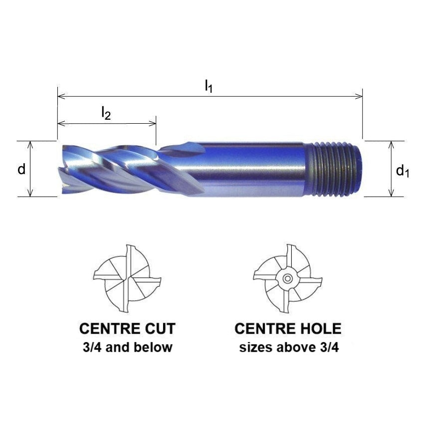 Somta Multi Flute 5/8" HSS-Co8e Multi-Purpose End Mill