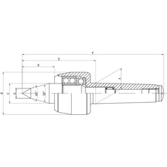 Morse Taper 4 Extended Nose High Speed Live Centre M14 drawbar