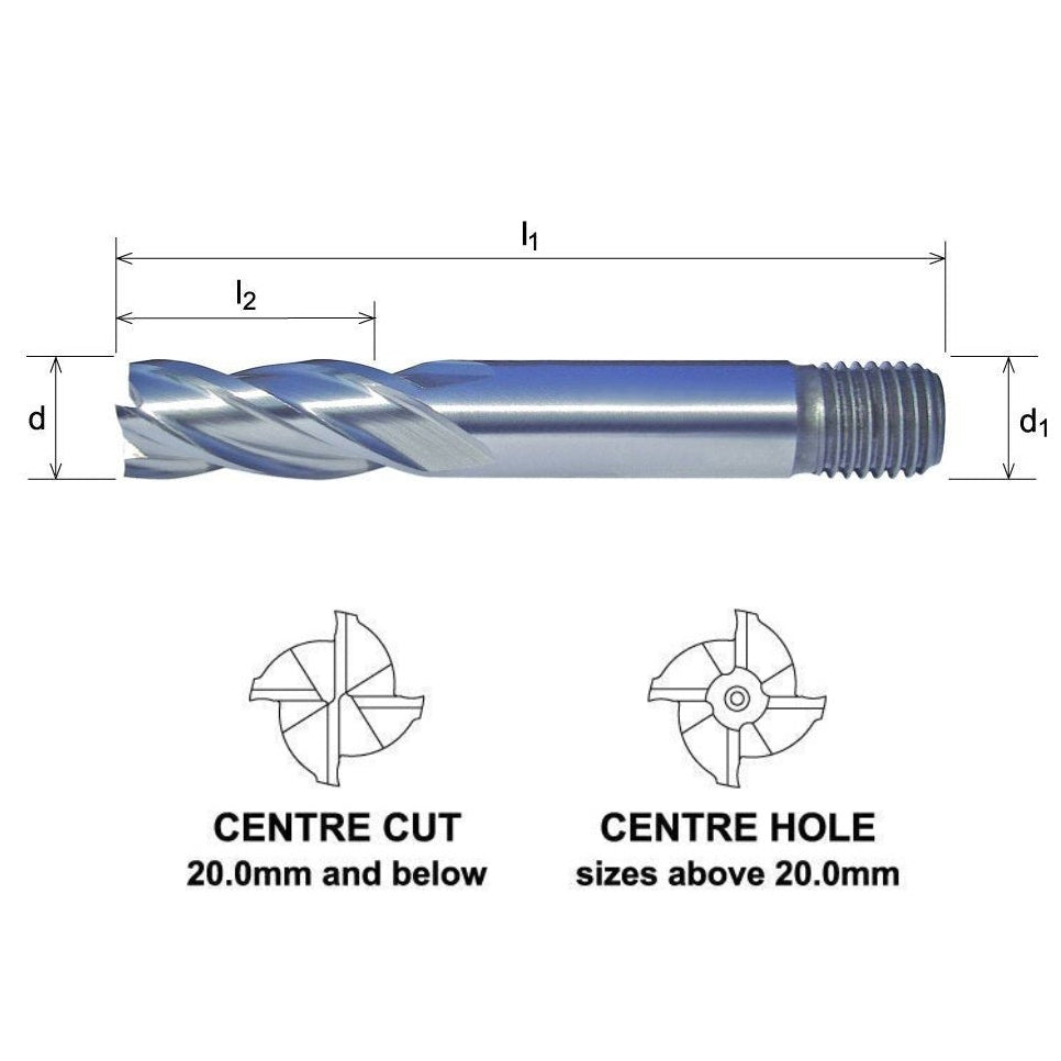 Somta Long Multi Flute 14mm HSS-Co8e Multi-Purpose End Mill