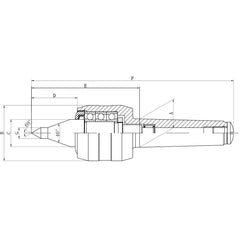 Morse Taper 4 Extended Nose Precision CNC High Speed Live Centre M14 drawbar