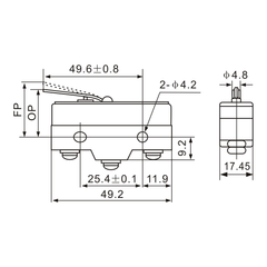 Z-15GL-B Roller Leaf Spring, Micro Limit Switch Diagram