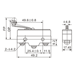 Z-15GL2-B Snap Action, Coil Spring, Thermosetting Micro Limit Switch Diagram