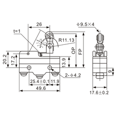 Z-15GW2277-B Screw-Action Micro Limit Switch Diagram