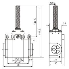 XCK-T181 Rod Coil Spring Contact Actuator Limit Switch Diagram