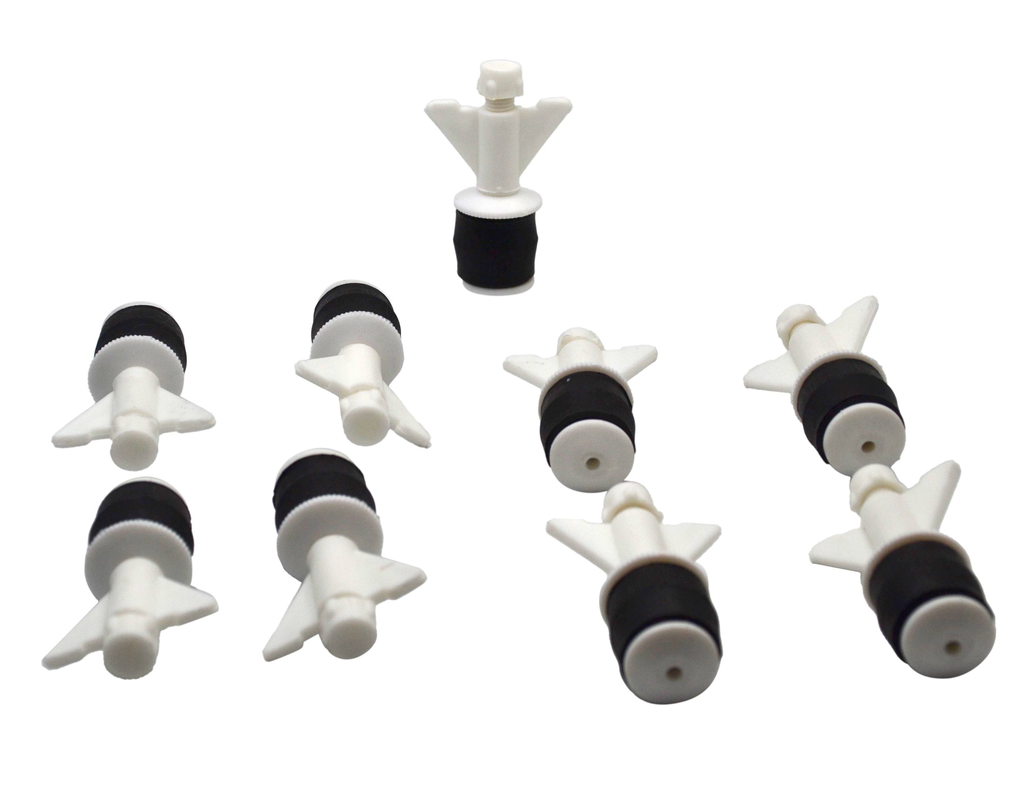 9x Nylon Mechanical Pipe Test Plug Bung with 10mm Bypass 23mm to 32mm