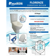 Haron TS-1800 FLORENZE Slow Close Toilet Seat