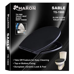 Haron TS-1980 SABLE (Matt Black) Slow Close Toilet Seat