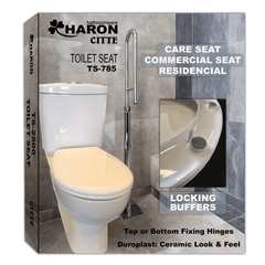 Haron TS-785 CITTE White Slow Close Toilet Seat with Locking Buffers