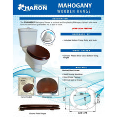 Haron TS-8800CP MAHOGANY Veneer Toilet Seat