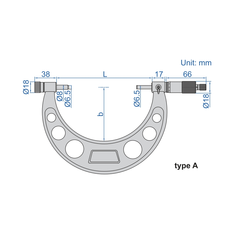 Insize Metric Outside Micrometer 0-150mm Range Series 3206-150A