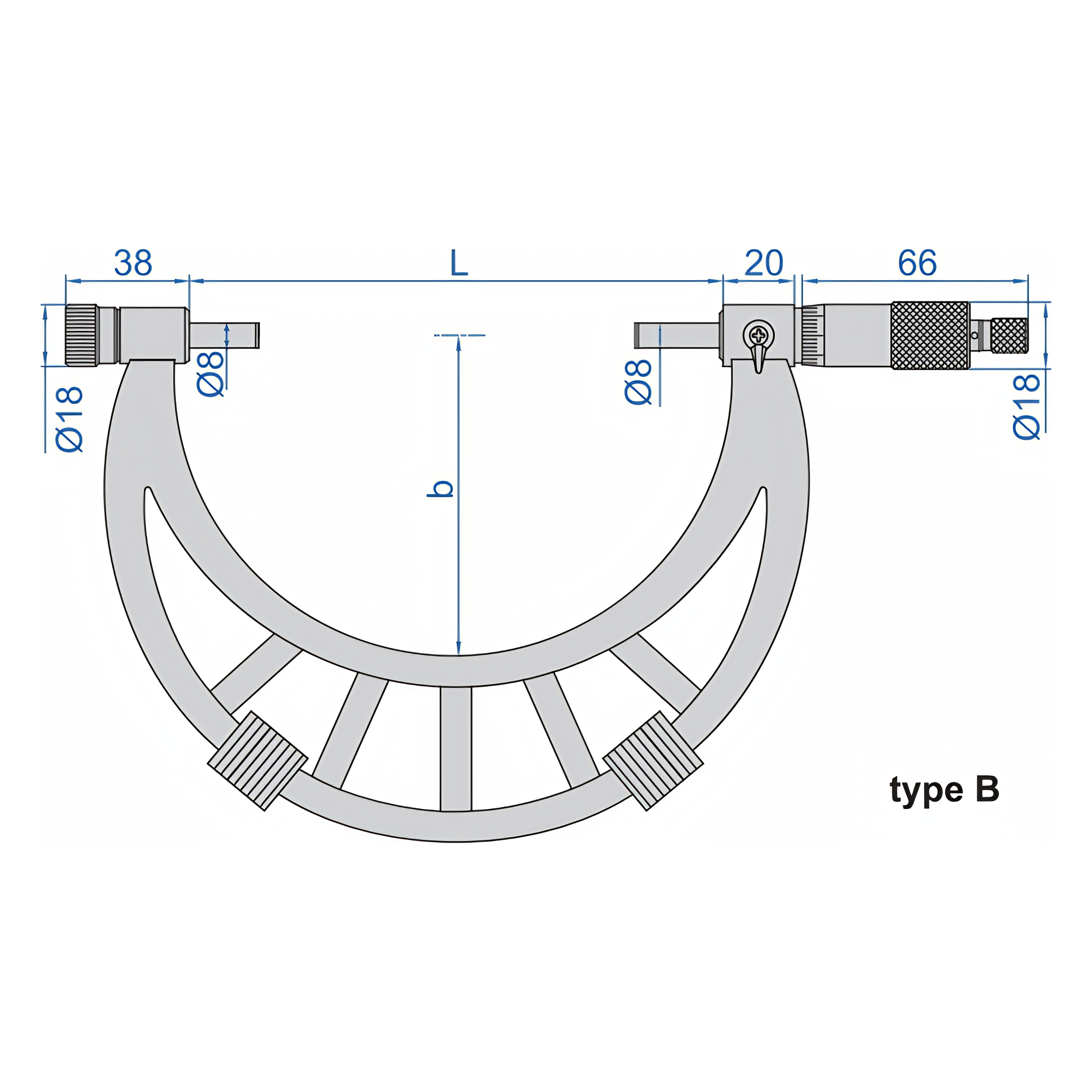 Insize Metric Outside Micrometer 300-400mm Range Series 3206-400