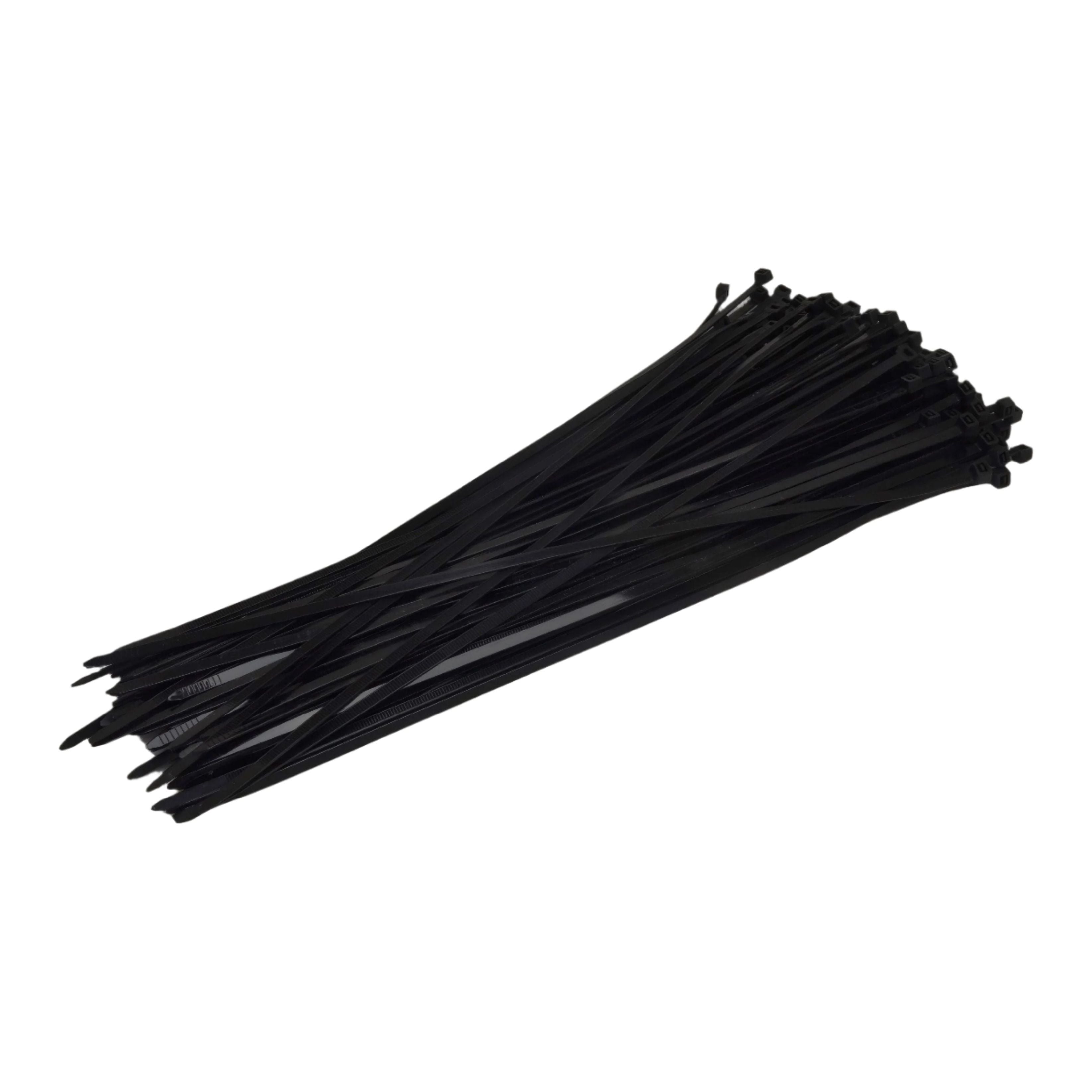 RAPTOR Black 370mm x 4.8mm Medium Duty Cable Ties, 100 Pack