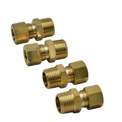 4pc Brass Compression Male Female Connector (T3/8xM3/8)