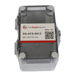 ABS IP66 Clear Lid Hinge Junction Box 80 x 130 x 70mm - Twin Eagle Imports