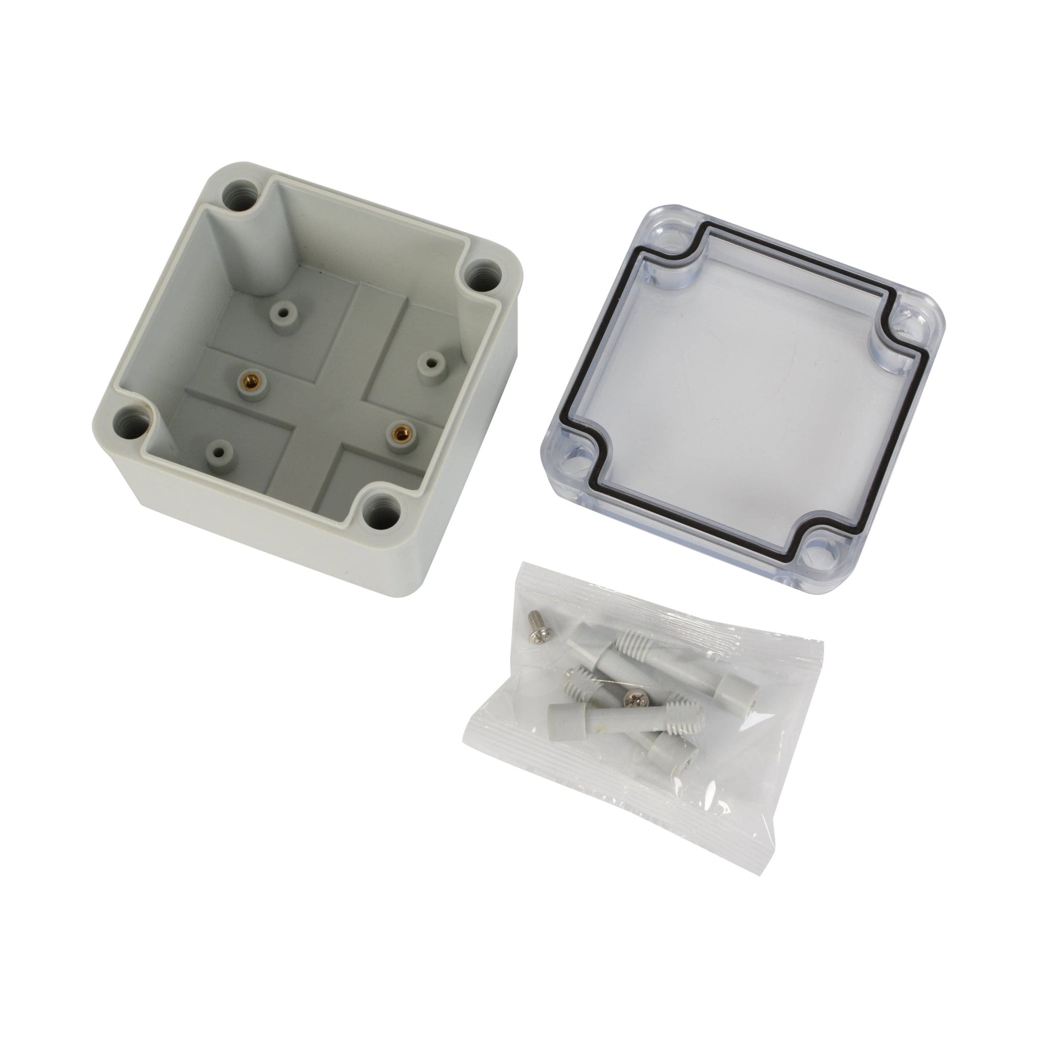ABS IP66 Clear Lid Junction Box 100 x 100 x 75mm - Twin Eagle Imports