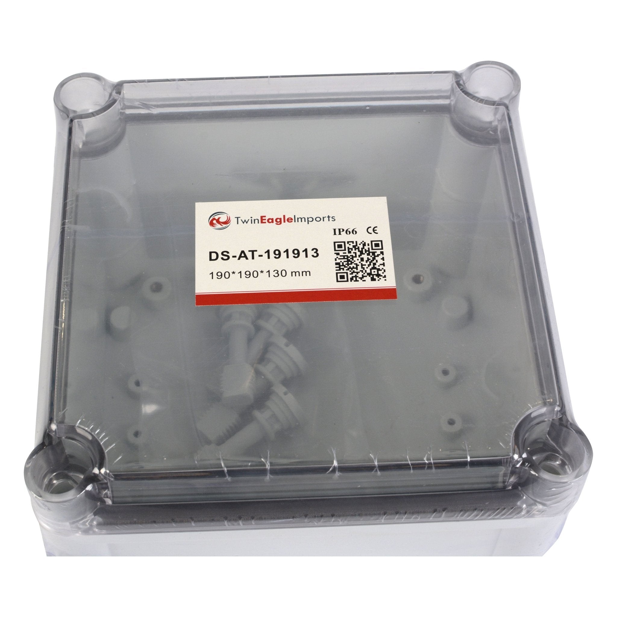 ABS IP66 Clear Lid Junction Box 190 x 190 x 130mm - Twin Eagle Imports
