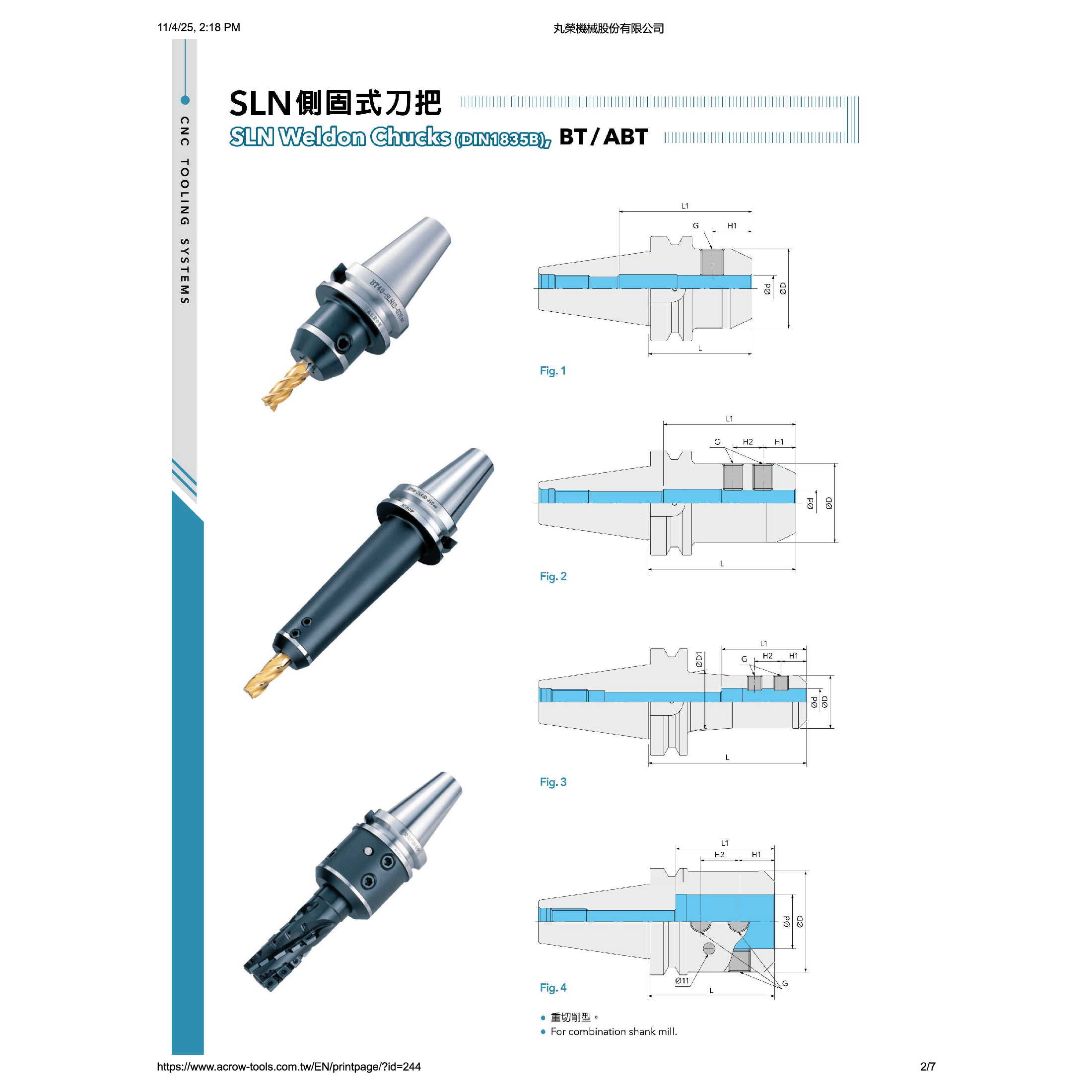 ACROW MACHINERY MFG CO LTD TOOL HOLDERS Acrow BT40-SLN16-090 – Sidelock (Weldon) Holder (Ø16 mm Bore, BT40 Taper)
