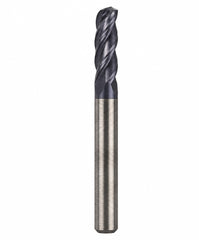 Fullerton 4.0mm 4 Flute TiAlN Coated Carbide Ball Nose Endmill - 3200 Series